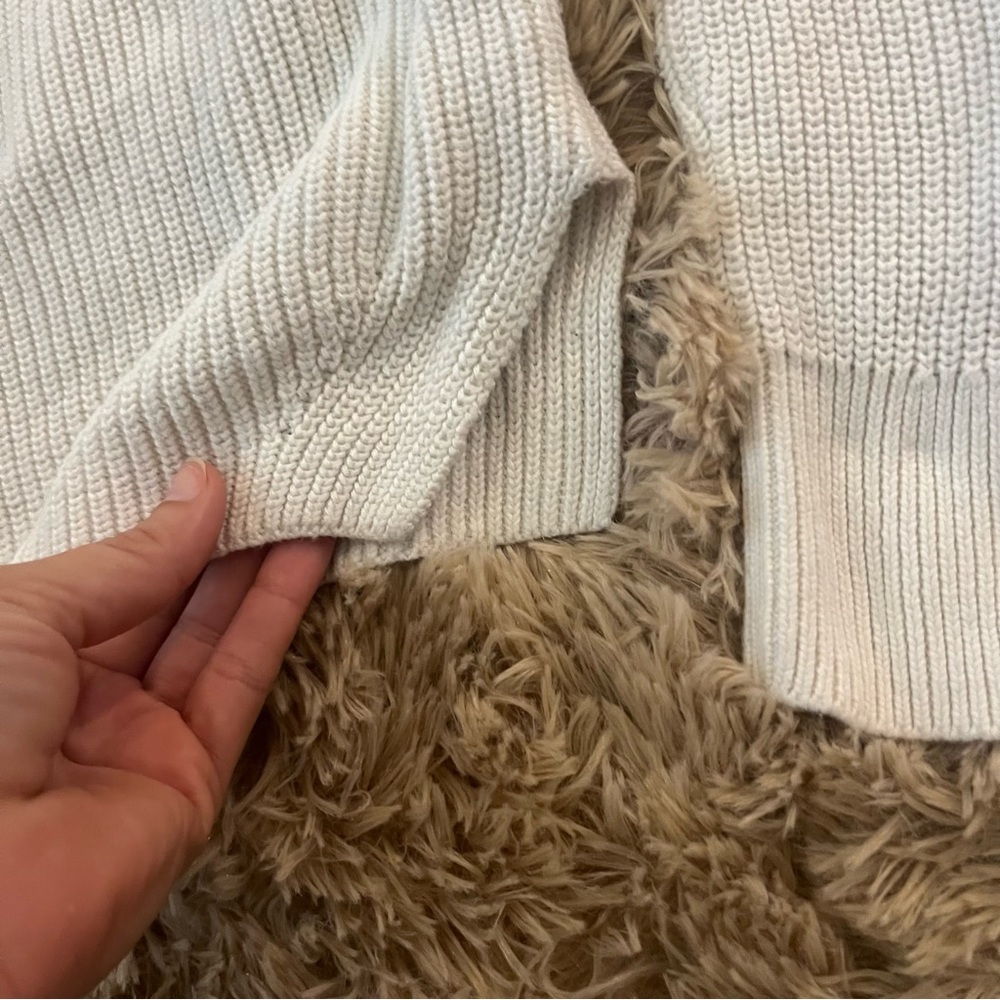 rag & bone Cold-Shoulder Ribbed Cream Sweater S - Picture 2 of 5